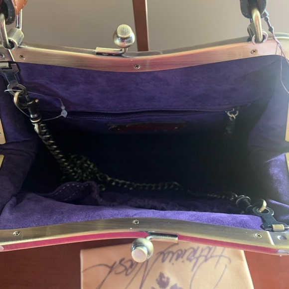 PATRICIA NASH Beaded Leather Frame Satchel - NWT - Picture 10 of 14